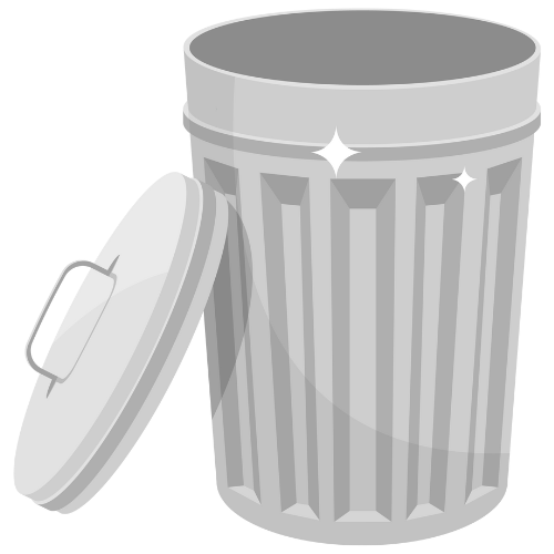 Trashcan icon highlighting discarded court records